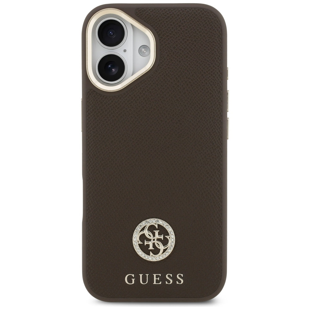 Guess - Grained Strass Logo MagSafe (GUHMP17SPGCRMDEW) - iPhone 17 - Brown