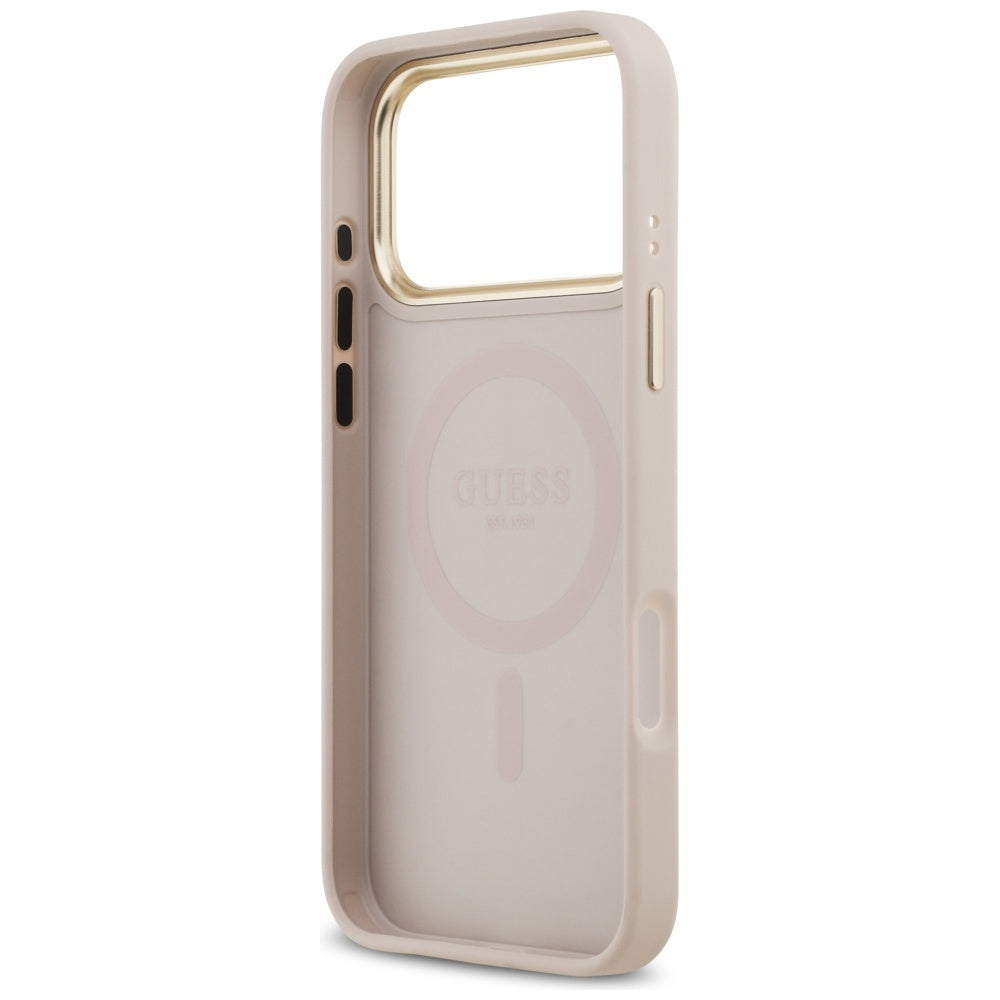 Husa de protectie Guess Peony Hot Stamp compatibil cu iPhone 17 Pro Max, Roz