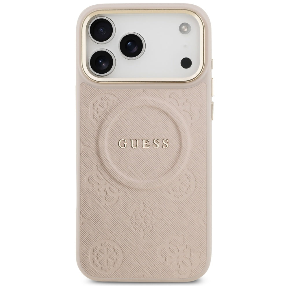 Husa de protectie Guess Peony Hot Stamp compatibil cu iPhone 17 Pro Max, Roz