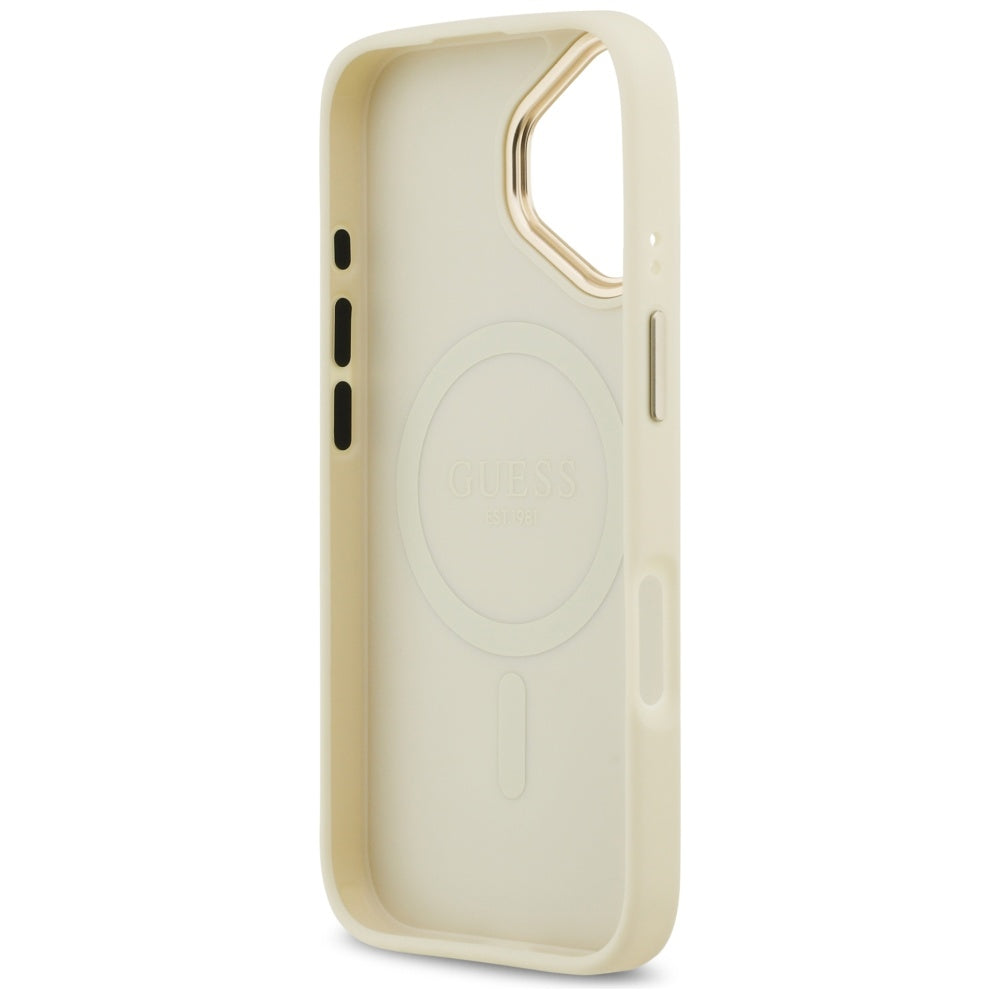 Guess - Grained Strass Logo MagSafe (GUHMP17SPGCRMDEE) - iPhone 17 - Beige