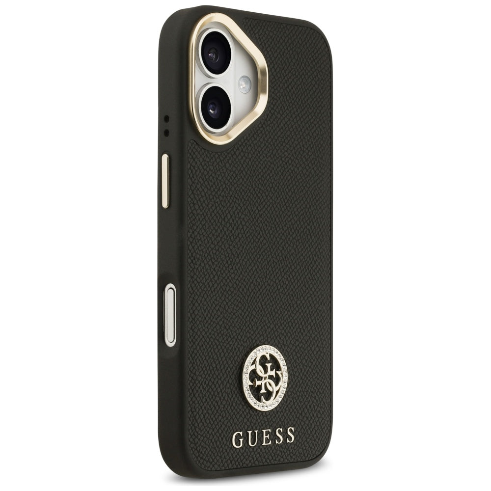 Guess - Grained Strass Logo MagSafe (GUHMP17SPGCRMDEK) - iPhone 17 - Black