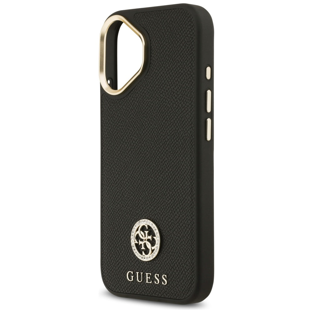 Guess - Grained Strass Logo MagSafe (GUHMP17SPGCRMDEK) - iPhone 17 - Black