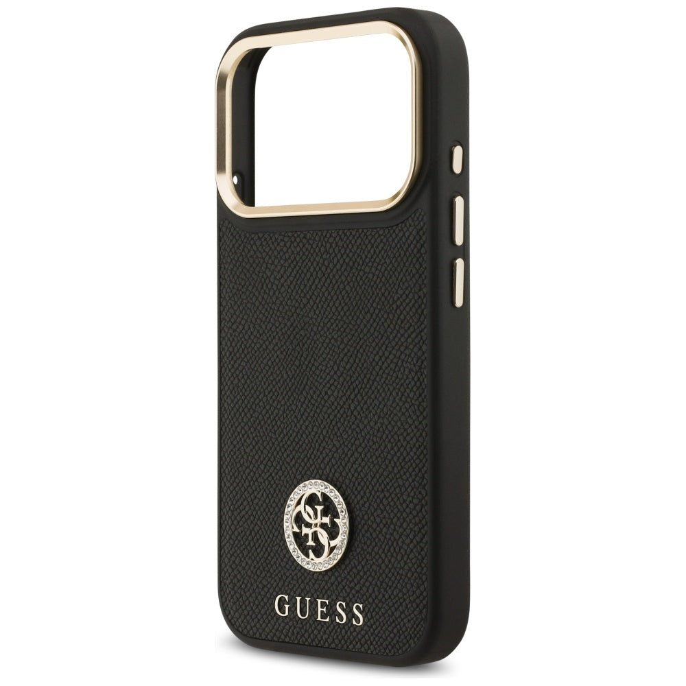 Guess - Grained Strass Logo MagSafe (GUHMP17LPGCRMDEK) - iPhone 17 Pro - Black