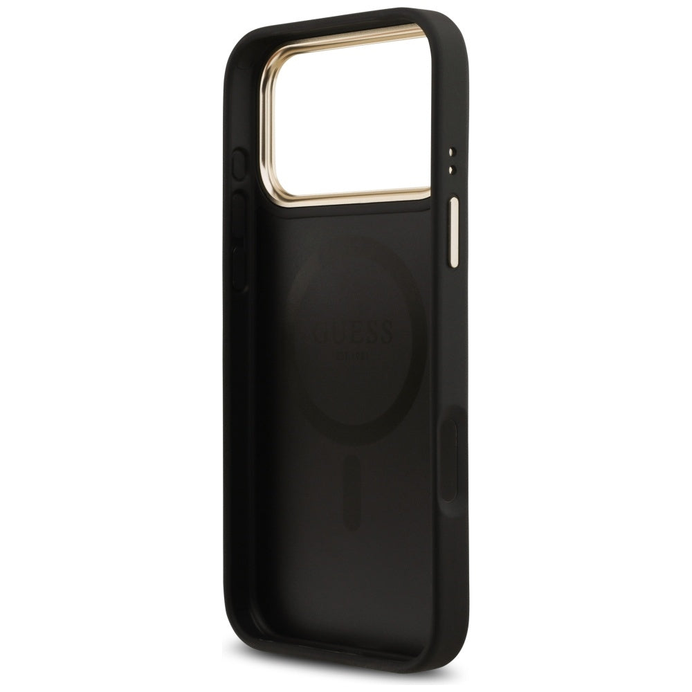 Guess - Grained Strass Logo MagSafe (GUHMP17XPGCRMDEK) - iPhone 17 Pro Max - Black