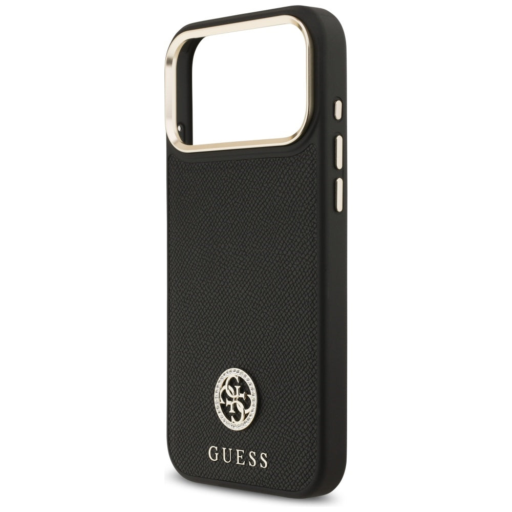 Guess - Grained Strass Logo MagSafe (GUHMP17XPGCRMDEK) - iPhone 17 Pro Max - Black