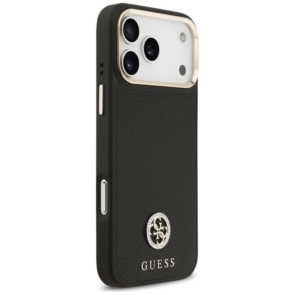 Guess - Grained Strass Logo MagSafe (GUHMP17XPGCRMDEK) - iPhone 17 Pro Max - Black