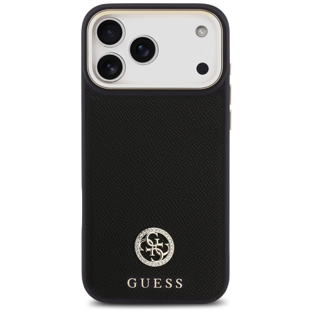 Guess - Grained Strass Logo MagSafe (GUHMP17XPGCRMDEK) - iPhone 17 Pro Max - Black