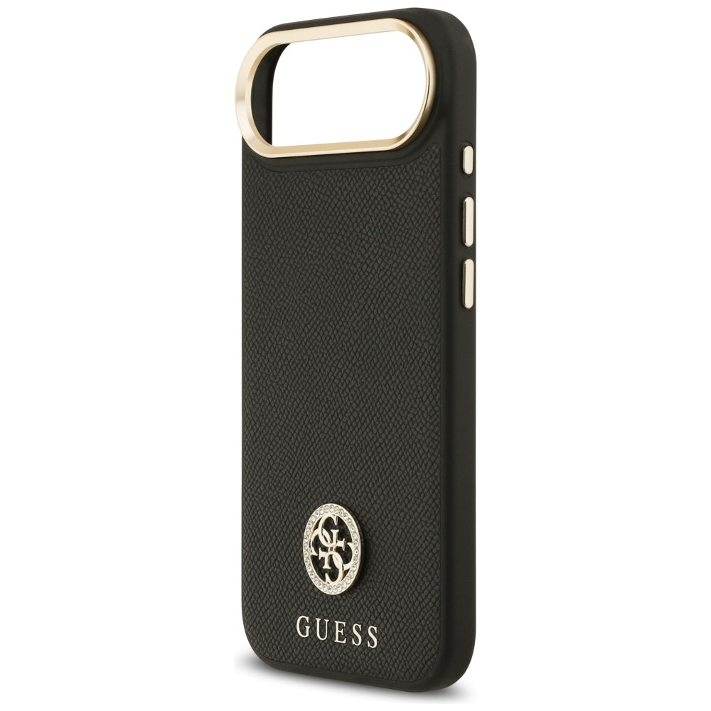 Guess - Grained Strass Logo MagSafe (GUHMP17MPGCRMDEK) - iPhone 17 Air - Black
