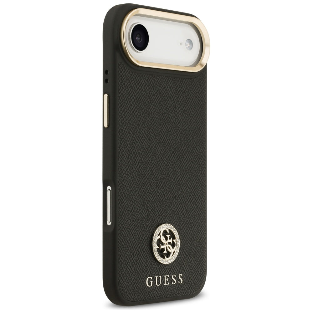 Guess - Grained Strass Logo MagSafe (GUHMP17MPGCRMDEK) - iPhone 17 Air - Black