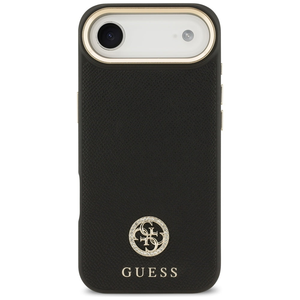 Guess - Grained Strass Logo MagSafe (GUHMP17MPGCRMDEK) - iPhone 17 Air - Black