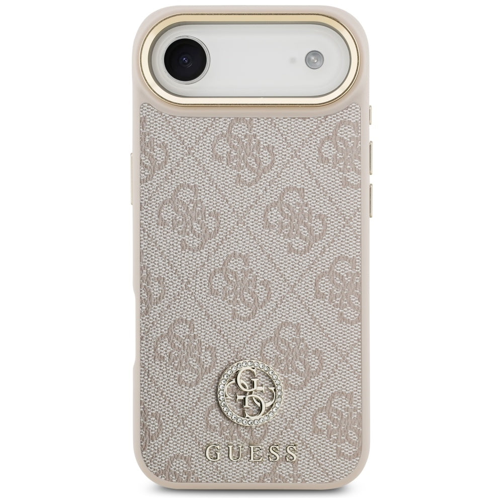 Husa pentru iPhone 17 Air - Guess Hardcase 4G Strass Logo MagSafe (GUHMP17MP4GRMDEP) - Pink
