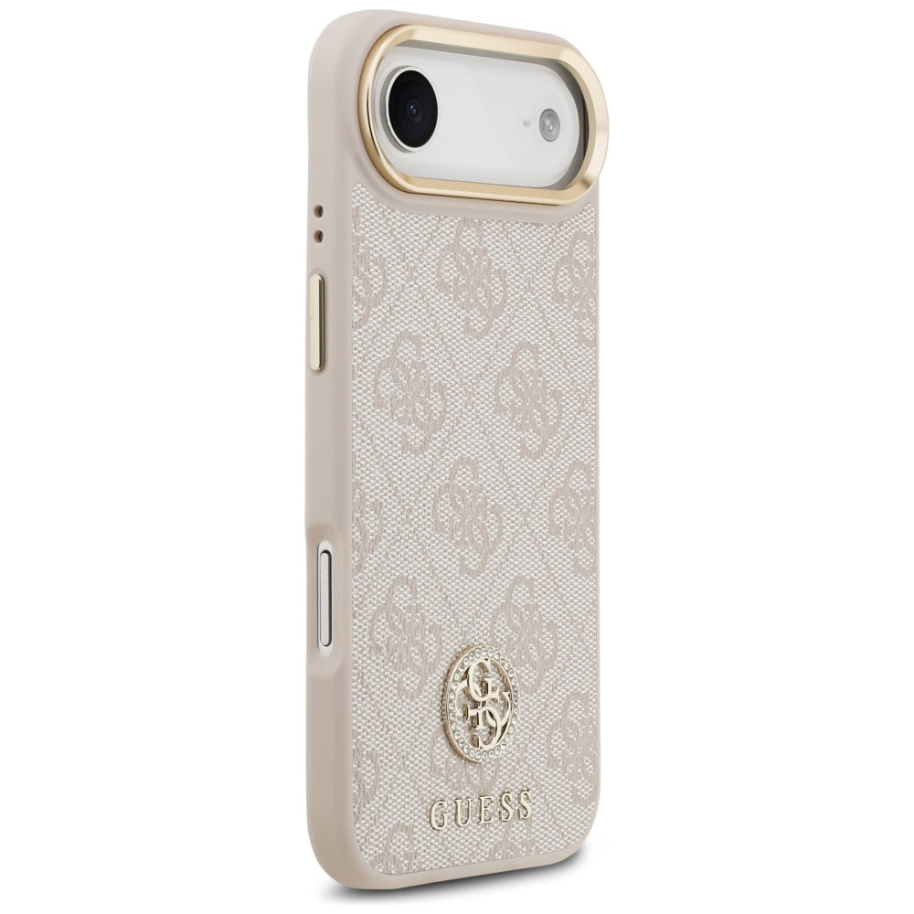 Husa pentru iPhone 17 Air - Guess Hardcase 4G Strass Logo MagSafe (GUHMP17MP4GRMDEP) - Pink