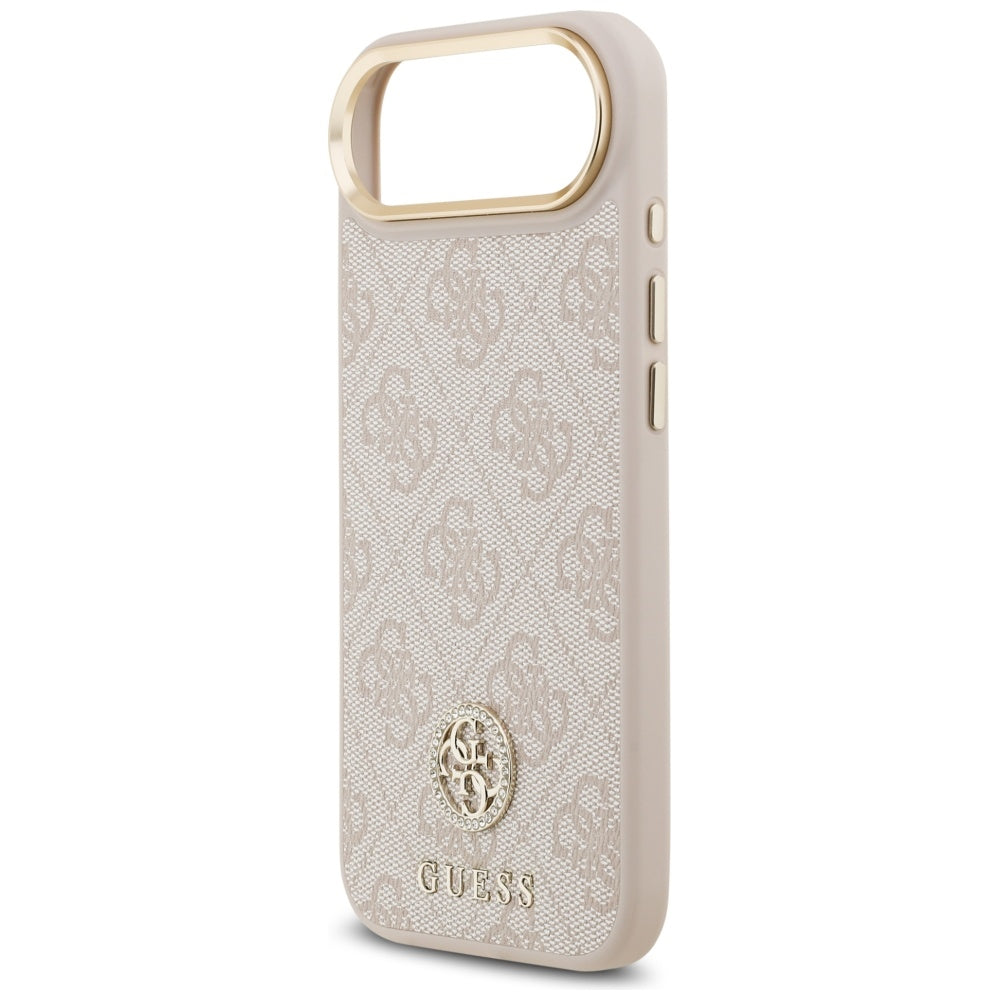 Husa pentru iPhone 17 Air - Guess Hardcase 4G Strass Logo MagSafe (GUHMP17MP4GRMDEP) - Pink