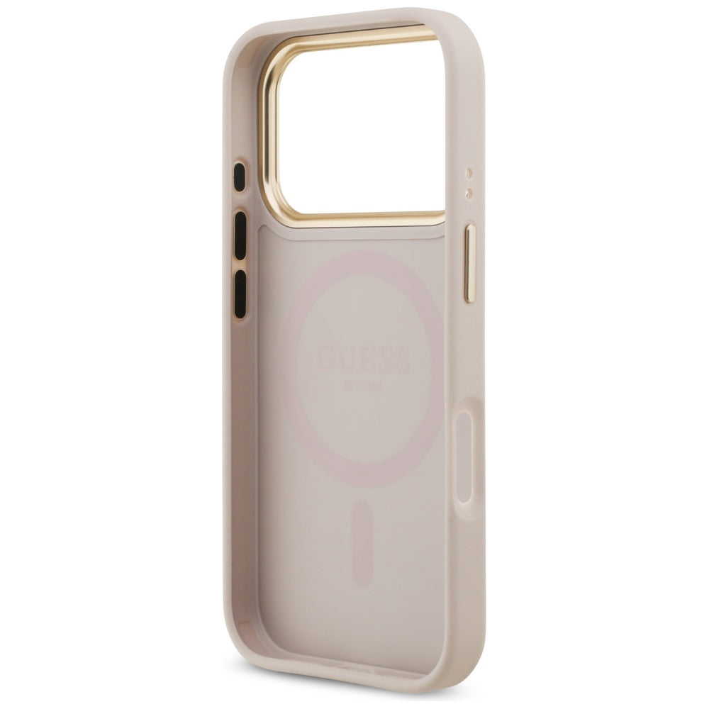 Guess - Grained Strass Logo MagSafe (GUHMP17LPGCRMDEP) - iPhone 17 Pro - Pink