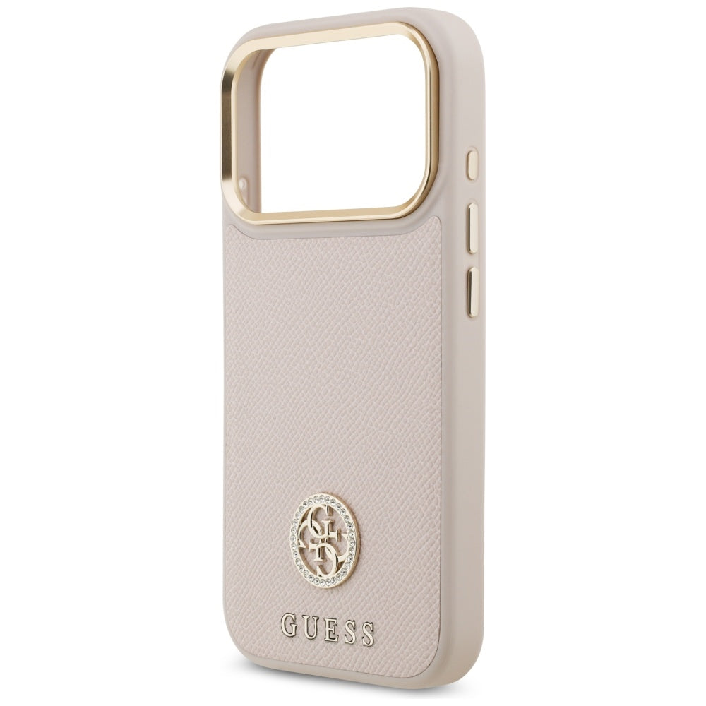 Guess - Grained Strass Logo MagSafe (GUHMP17LPGCRMDEP) - iPhone 17 Pro - Pink