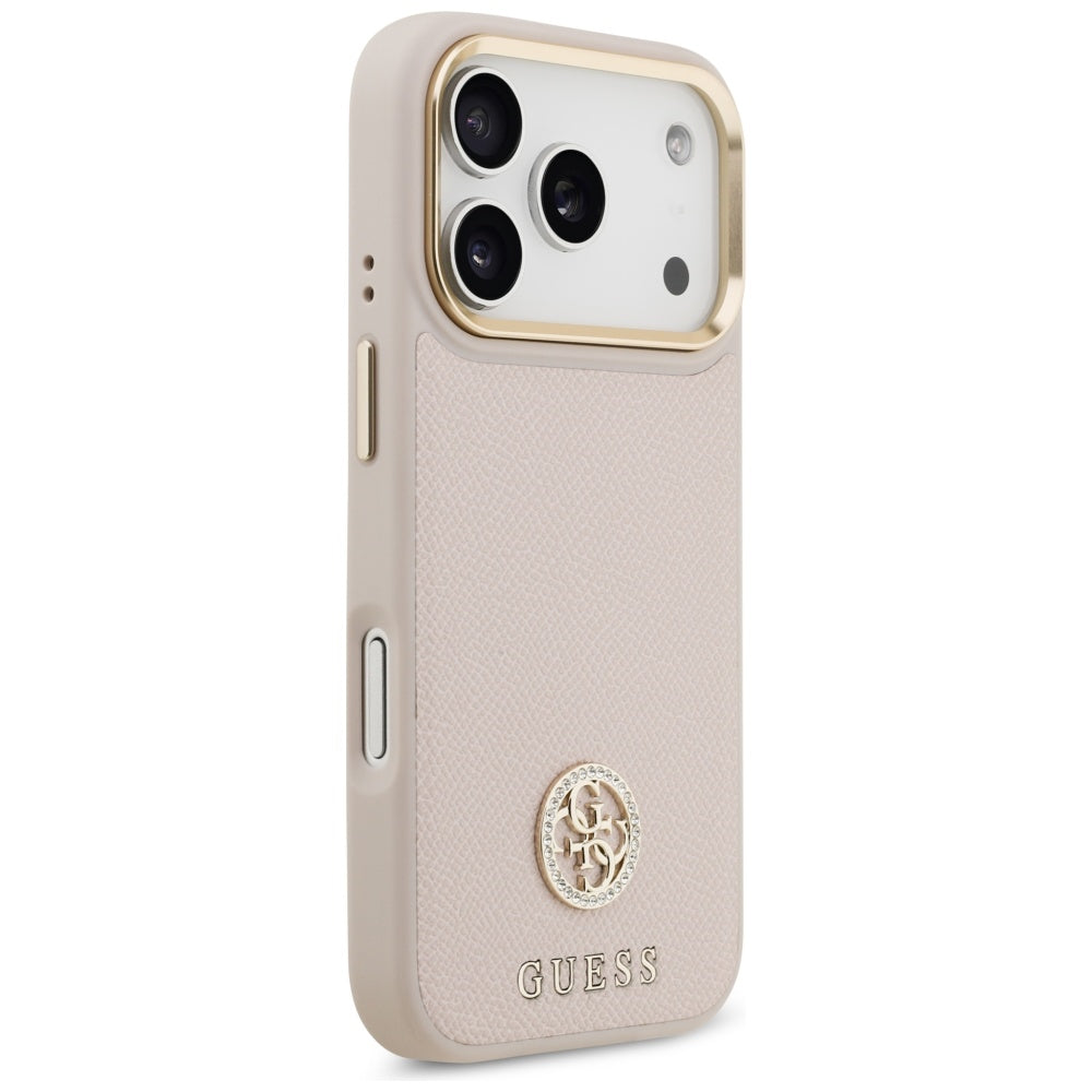 Guess - Grained Strass Logo MagSafe (GUHMP17LPGCRMDEP) - iPhone 17 Pro - Pink