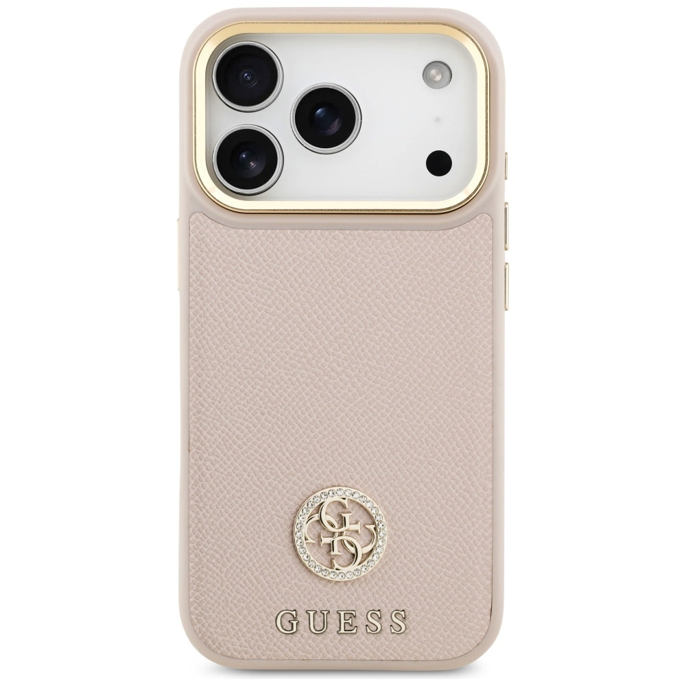 Guess - Grained Strass Logo MagSafe (GUHMP17LPGCRMDEP) - iPhone 17 Pro - Pink