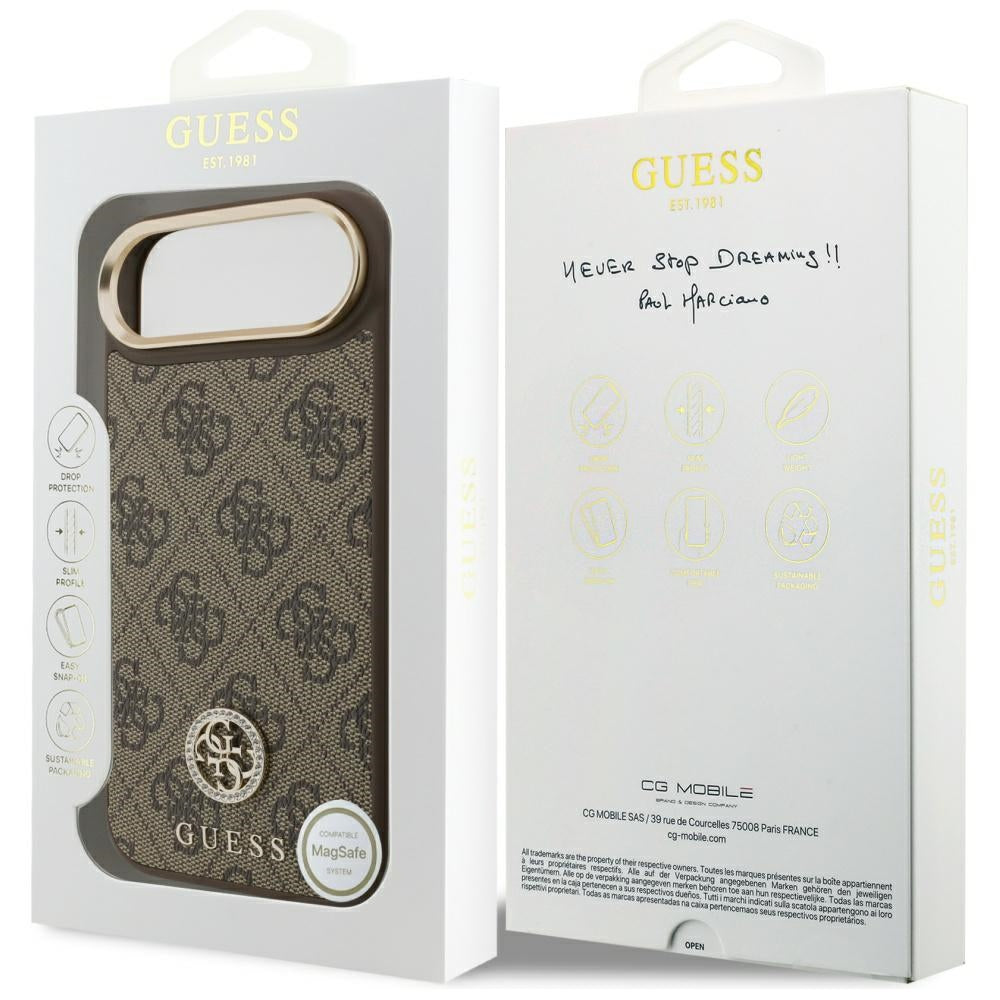 Guess - 4G Strass Logo MagSafe (GUHMP17MP4GRMDEW) - iPhone 17 Air - Brown