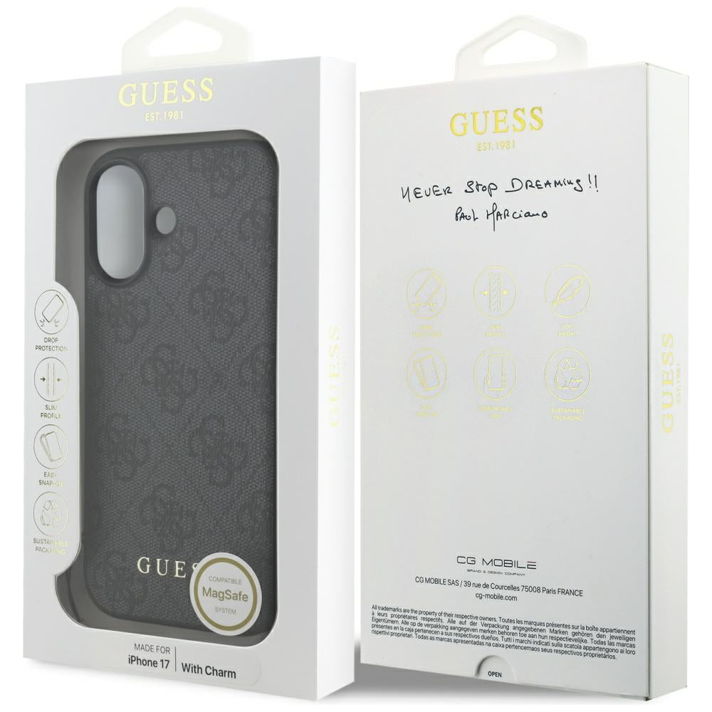 Husa pentru iPhone 17 - Guess Hardcase 4G Charm Cradle MagSafe (GUHMP17SGF4GCK) - Black