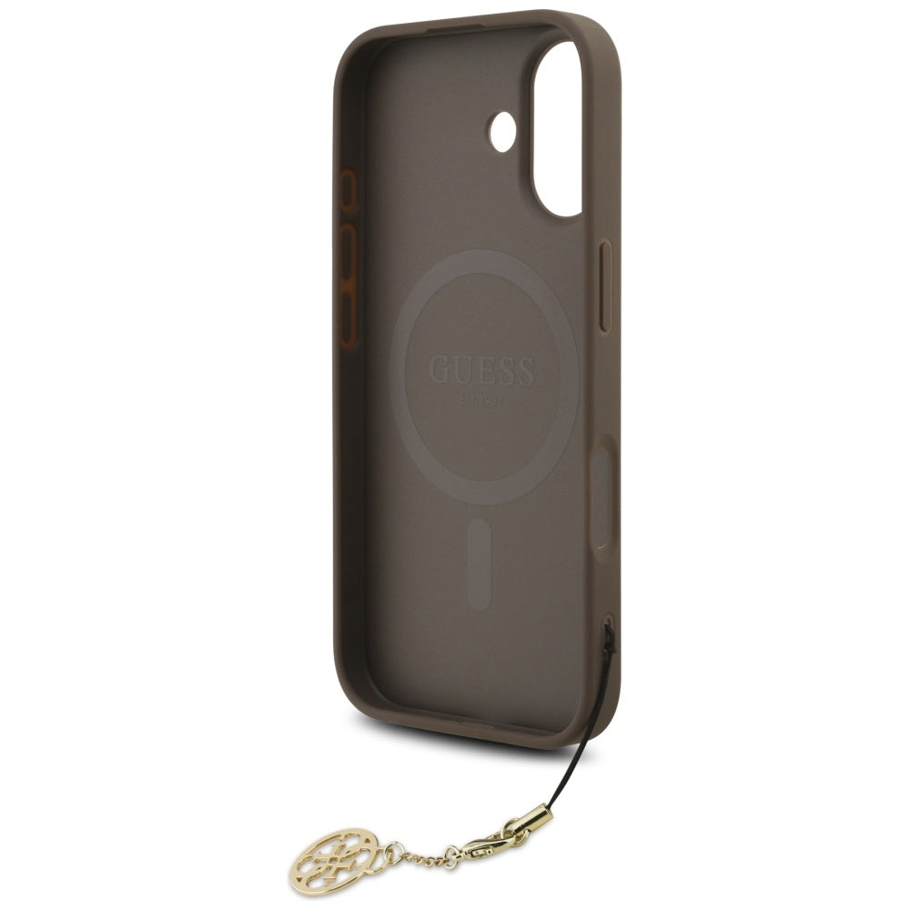 Husa pentru iPhone 17 - Guess Hardcase 4G Charm Cradle MagSafe (GUHMP17SGF4GCW) - Brown