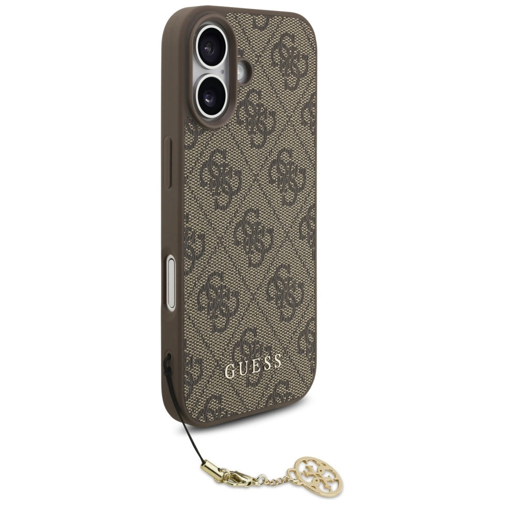 Husa pentru iPhone 17 - Guess Hardcase 4G Charm Cradle MagSafe (GUHMP17SGF4GCW) - Brown