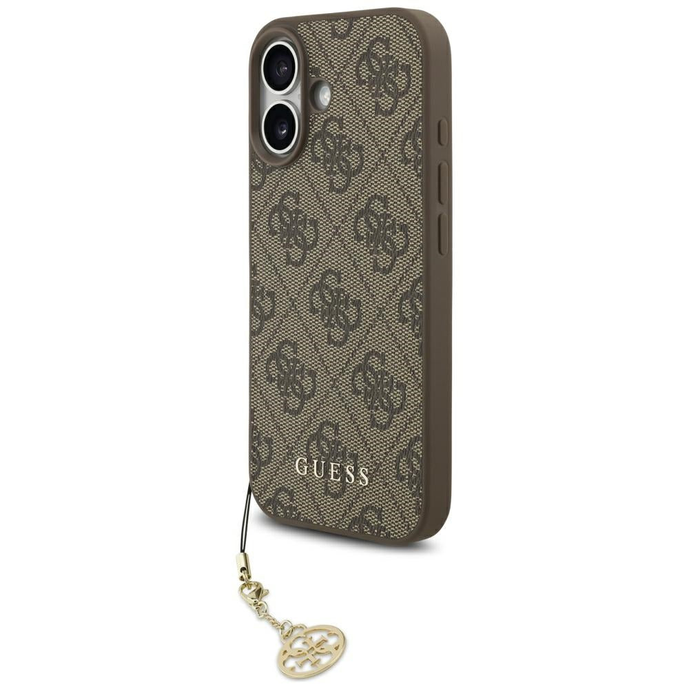 Husa pentru iPhone 17 - Guess Hardcase 4G Charm Cradle MagSafe (GUHMP17SGF4GCW) - Brown