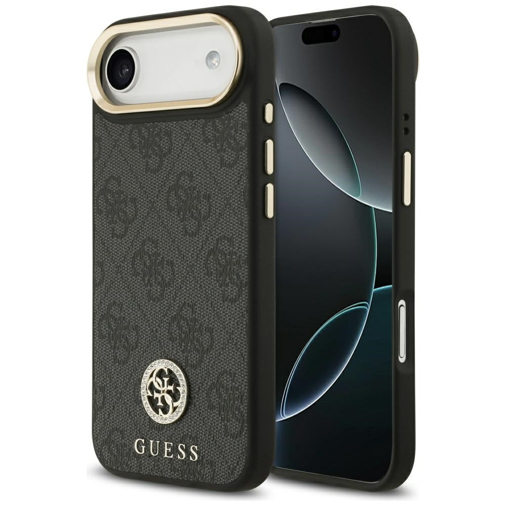 Husa pentru iPhone 17 Air - Guess Hardcase 4G Strass Logo MagSafe (GUHMP17MP4GRMDEK) - Black