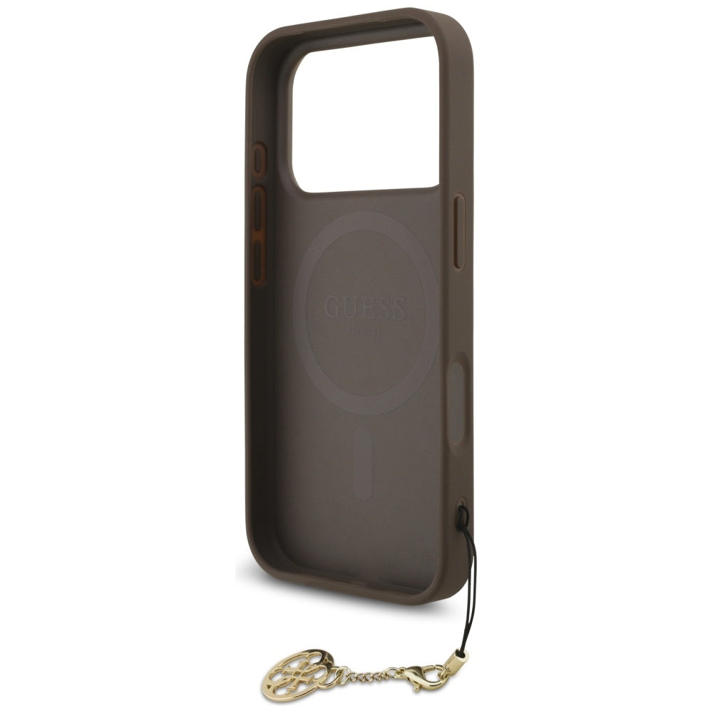 Husa pentru iPhone 17 Pro - Guess Hardcase 4G Charm Cradle MagSafe (GUHMP17LGF4GCW) - Brown