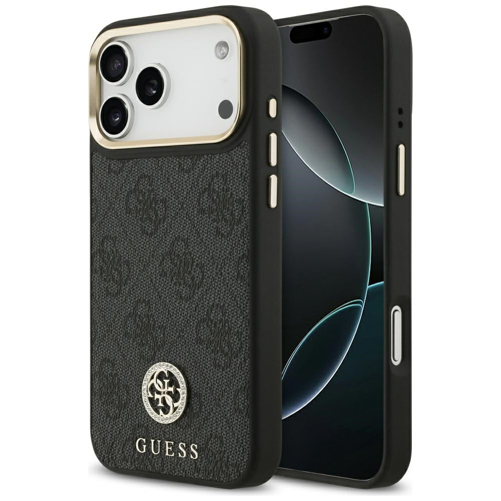 Husa pentru iPhone 17 Pro Max - Guess Hardcase 4G Strass Logo MagSafe (GUHMP17XP4GRMDEK) - Black