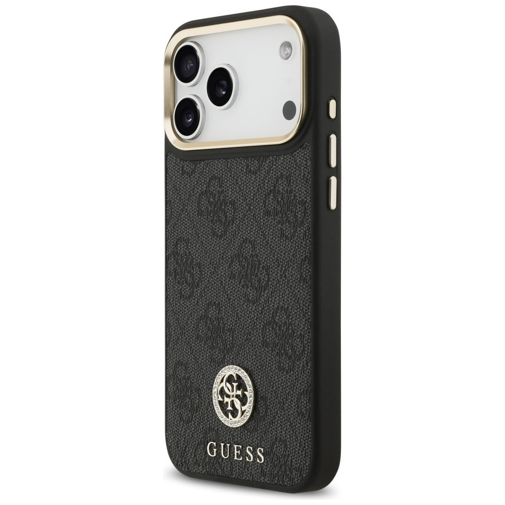 Husa pentru iPhone 17 Pro Max - Guess Hardcase 4G Strass Logo MagSafe (GUHMP17XP4GRMDEK) - Black