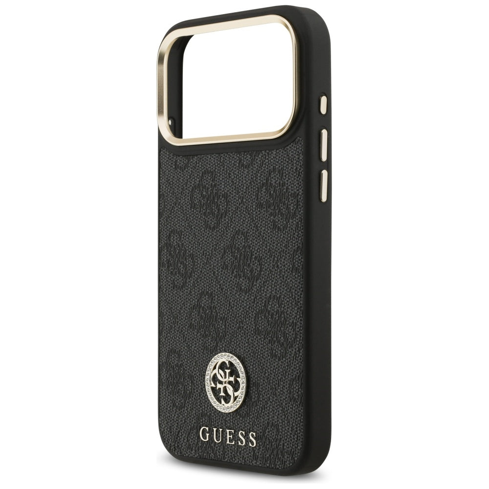 Husa pentru iPhone 17 Pro Max - Guess Hardcase 4G Strass Logo MagSafe (GUHMP17XP4GRMDEK) - Black