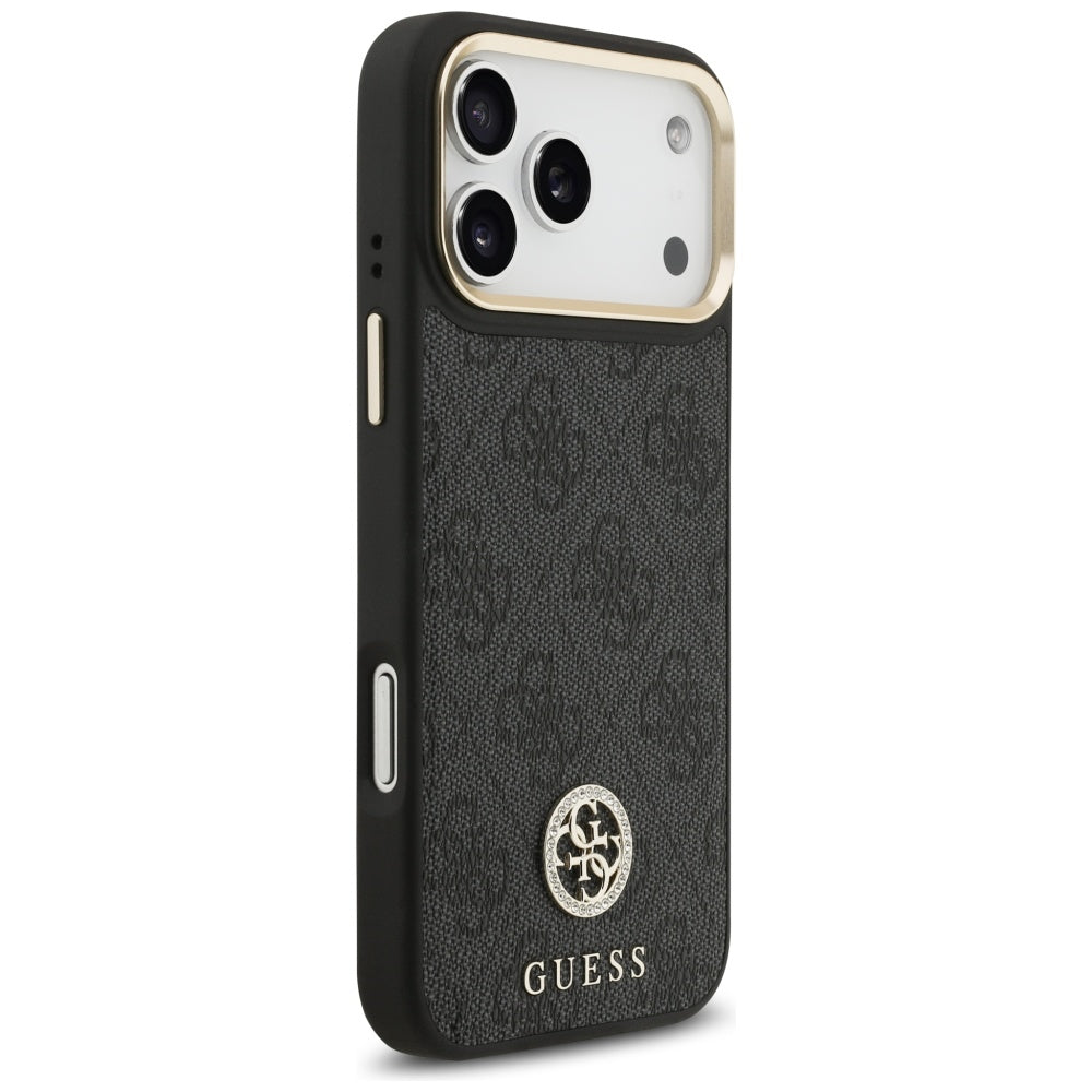 Husa pentru iPhone 17 Pro Max - Guess Hardcase 4G Strass Logo MagSafe (GUHMP17XP4GRMDEK) - Black