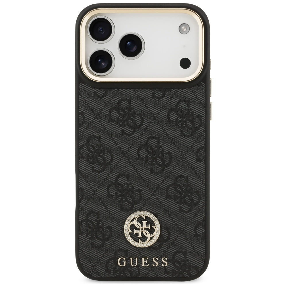 Husa pentru iPhone 17 Pro Max - Guess Hardcase 4G Strass Logo MagSafe (GUHMP17XP4GRMDEK) - Black