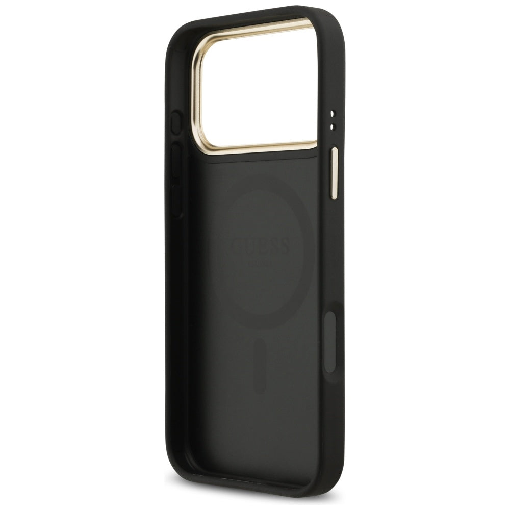 Husa pentru iPhone 17 Pro Max - Guess Hardcase 4G Strass Logo MagSafe (GUHMP17XP4GRMDEK) - Black
