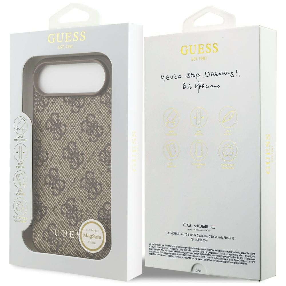Husa pentru iPhone 17 Air - Guess Hardcase 4G Charm Cradle MagSafe (GUHMP17MGF4GCW) - Brown
