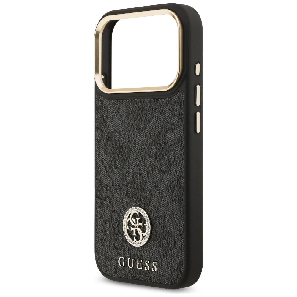 Husa pentru iPhone 17 Pro - Guess Hardcase 4G Strass Logo MagSafe (GUHMP17LP4GRMDEK) - Black