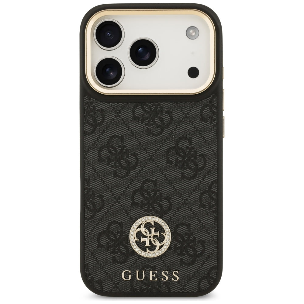Husa pentru iPhone 17 Pro - Guess Hardcase 4G Strass Logo MagSafe (GUHMP17LP4GRMDEK) - Black