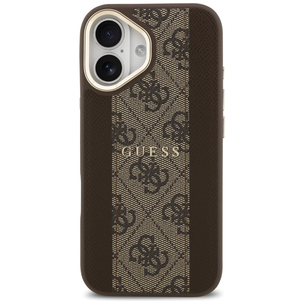 Husa pentru iPhone 17 - Guess Hardcase 4G Stripe MagSafe (GUHMP17SPG4SEMCW) - Brown