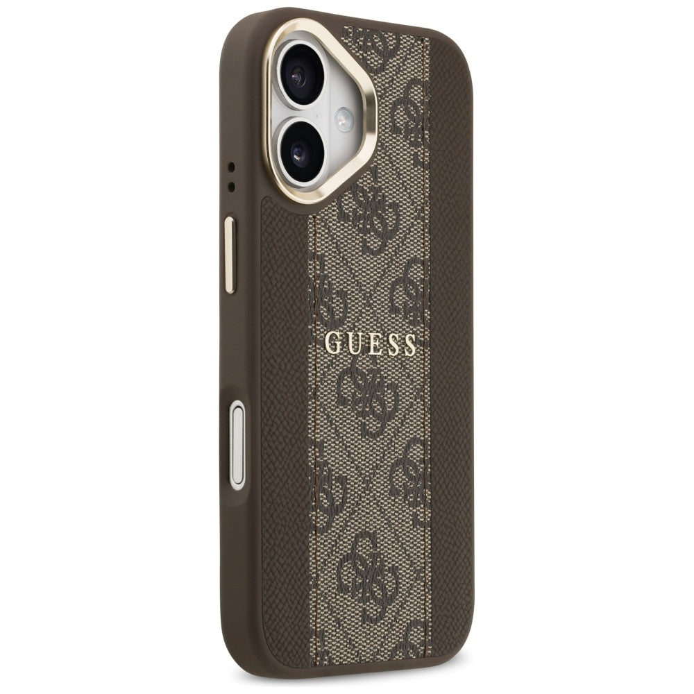 Husa pentru iPhone 17 - Guess Hardcase 4G Stripe MagSafe (GUHMP17SPG4SEMCW) - Brown