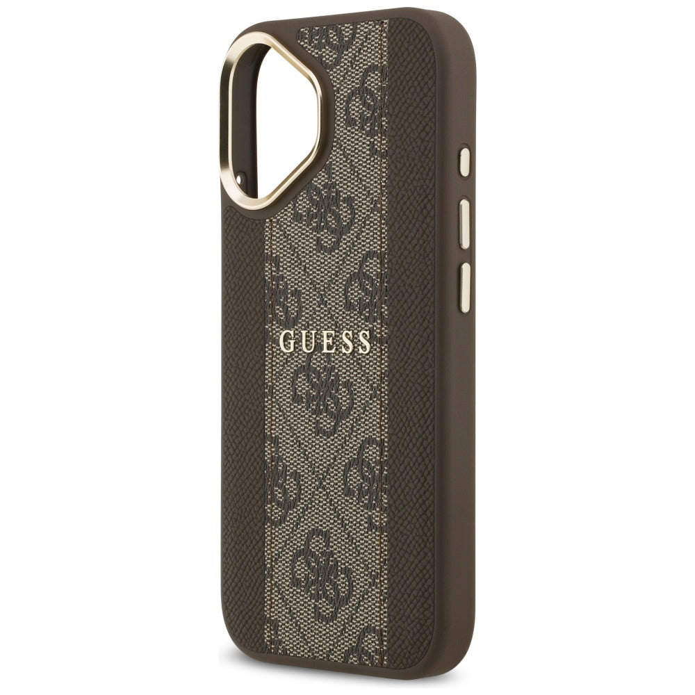 Husa pentru iPhone 17 - Guess Hardcase 4G Stripe MagSafe (GUHMP17SPG4SEMCW) - Brown