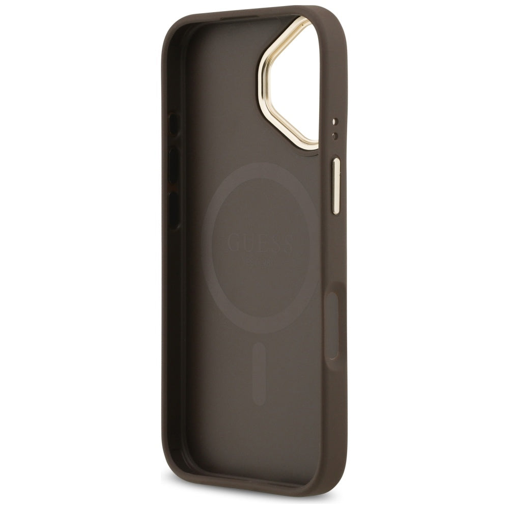 Husa pentru iPhone 17 - Guess Hardcase 4G Stripe MagSafe (GUHMP17SPG4SEMCW) - Brown