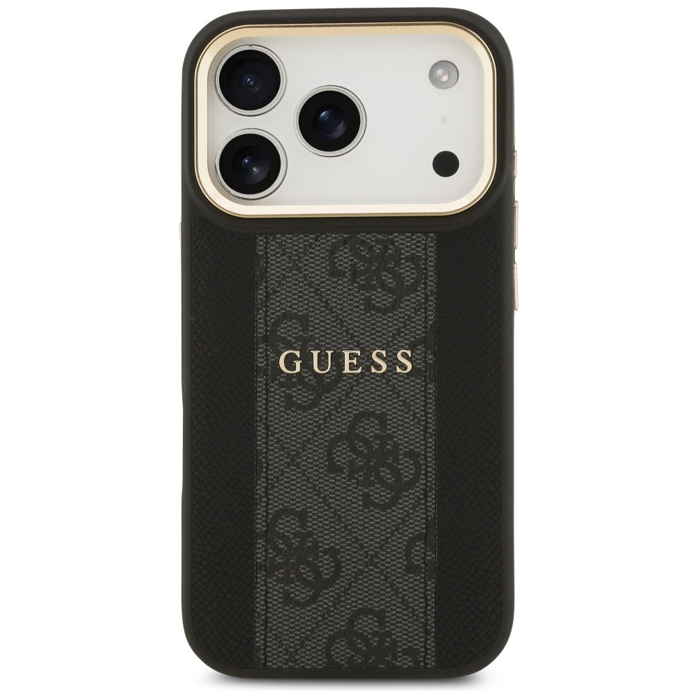 Husa pentru iPhone 17 Pro - Guess Hardcase 4G Stripe MagSafe (GUHMP17LPG4SEMCK) - Black