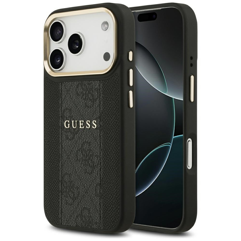 Husa pentru iPhone 17 Pro - Guess Hardcase 4G Stripe MagSafe (GUHMP17LPG4SEMCK) - Black