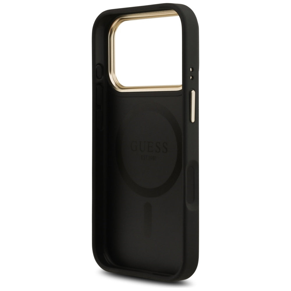 Husa pentru iPhone 17 Pro Max - Guess Hardcase 4G Stripe MagSafe (GUHMP17XPG4SEMCK) - Black