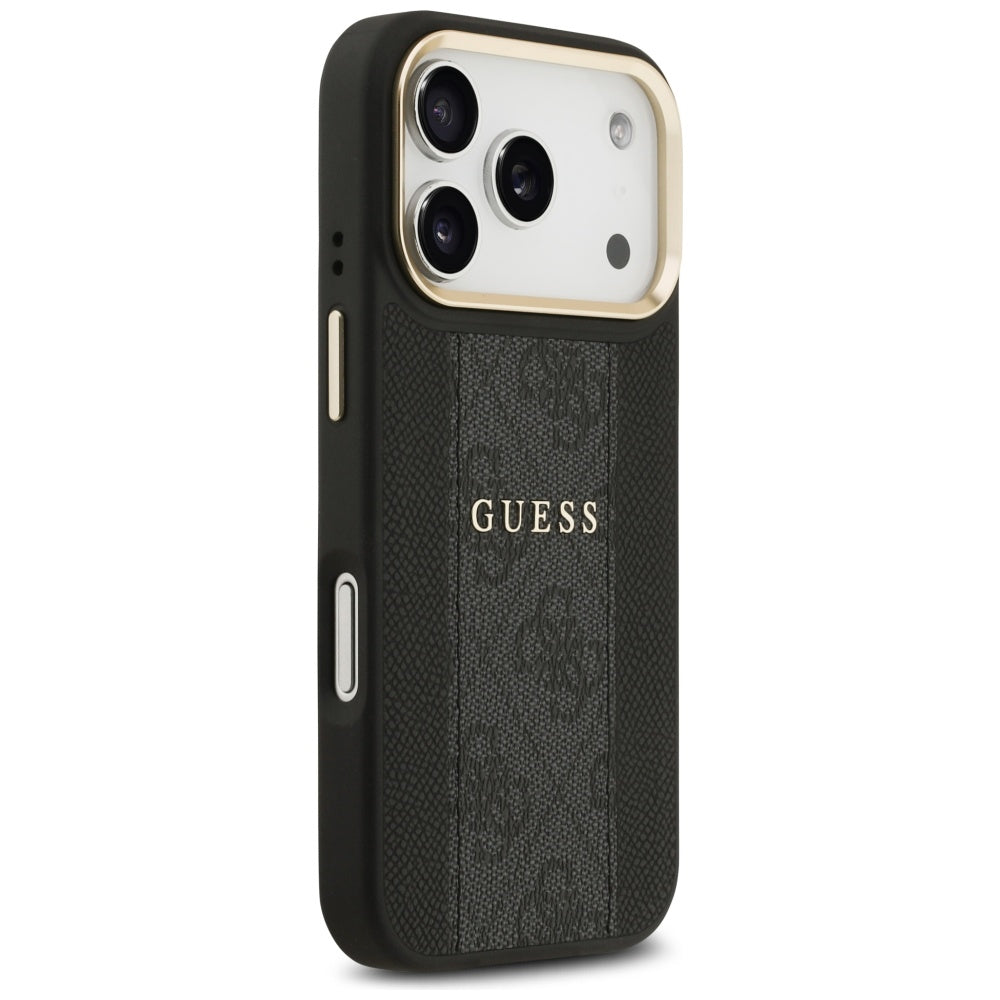 Husa pentru iPhone 17 Pro Max - Guess Hardcase 4G Stripe MagSafe (GUHMP17XPG4SEMCK) - Black