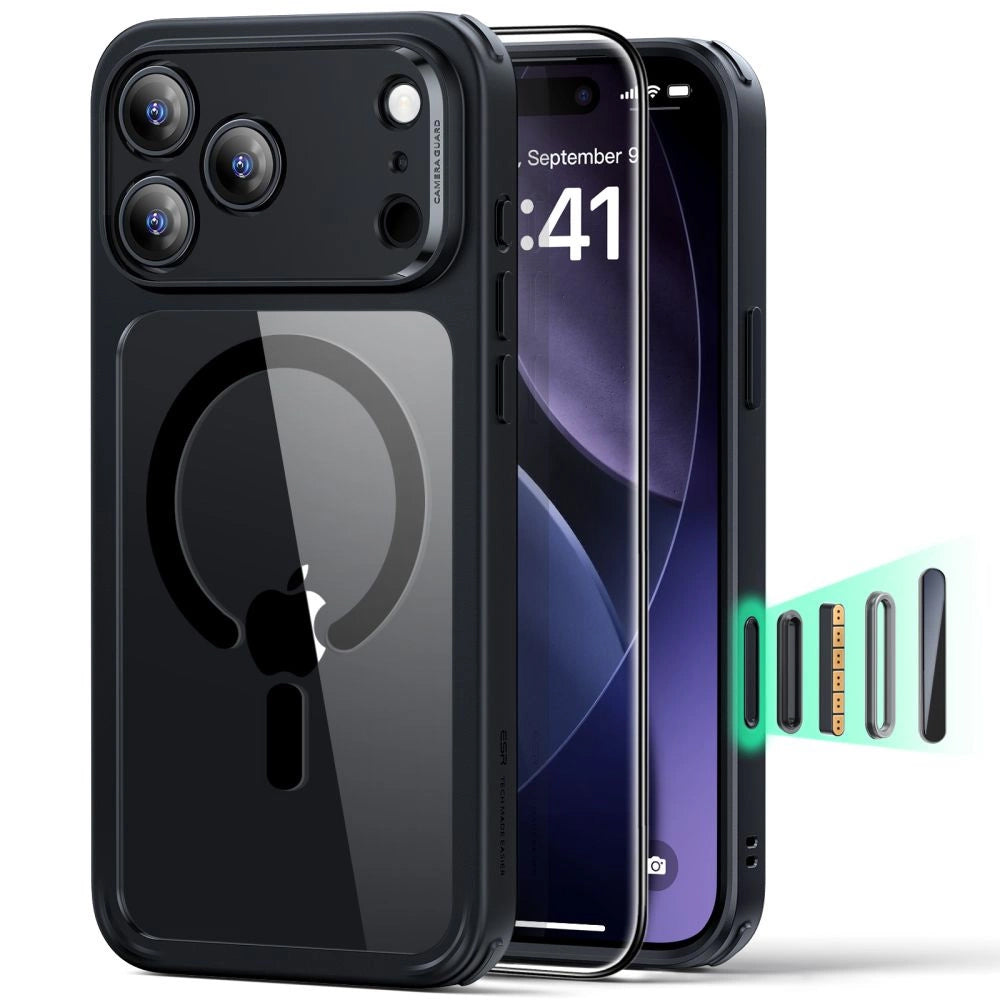 ESR - Classic Hybrid HaloLock [Included Screen Protector] - iPhone 17 Pro - Clear Black