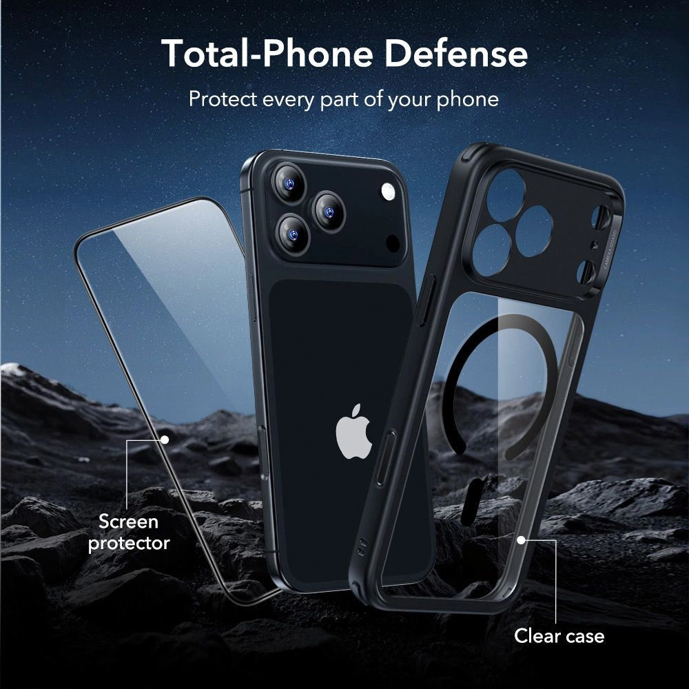 ESR - Classic Hybrid HaloLock [Included Screen Protector] - iPhone 17 Pro - Clear Black