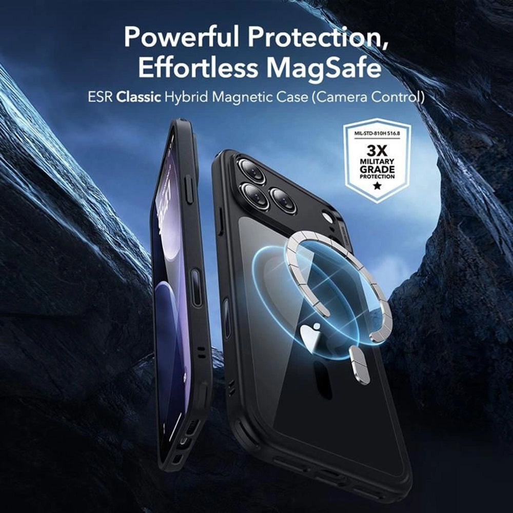 ESR - Classic Hybrid HaloLock [Included Screen Protector] - iPhone 17 Pro - Clear Black