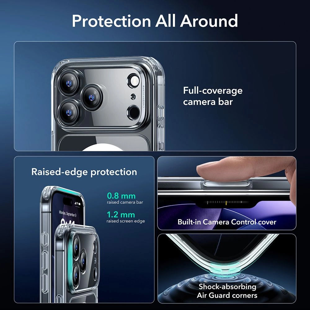 ESR - Classic Hybrid HaloLock [Included Screen Protector] - iPhone 17 Pro Max - Clear