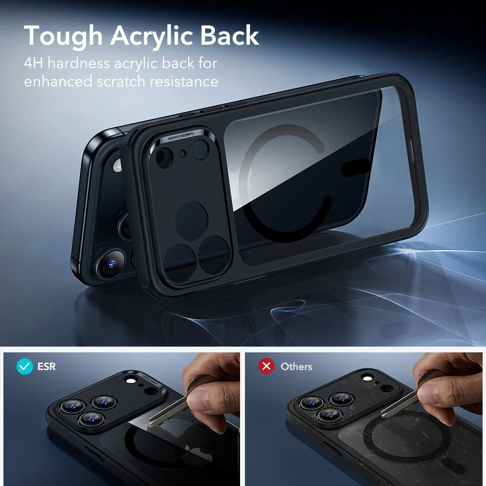 ESR - Classic Hybrid HaloLock [Included Screen Protector] - iPhone 17 Pro Max - Clear Black